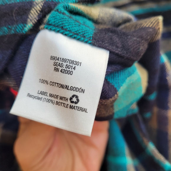 Plaid Blue and Green Plaid Button-Up Shirt - Picture 6 of 9